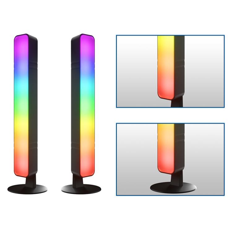 D04 2 pezzi Versione Bluetooth Rilevamento suono RGB Luce ambientale da scrivania Barra luminosa intelligente per gaming