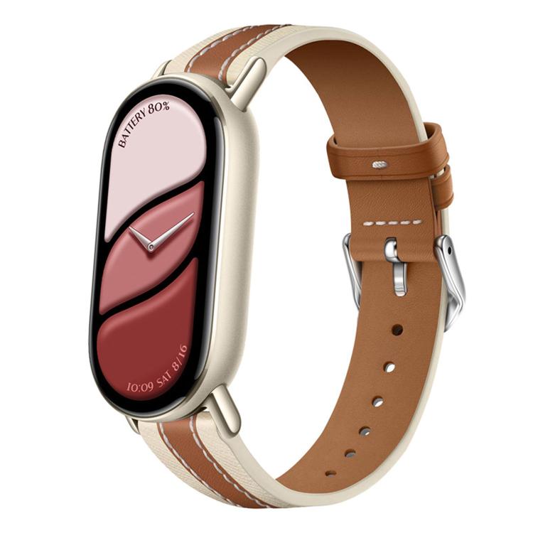 Cinturino per orologio in vera pelle con cuciture composite, For Xiaomi Smart Band 10 / 9 / 8