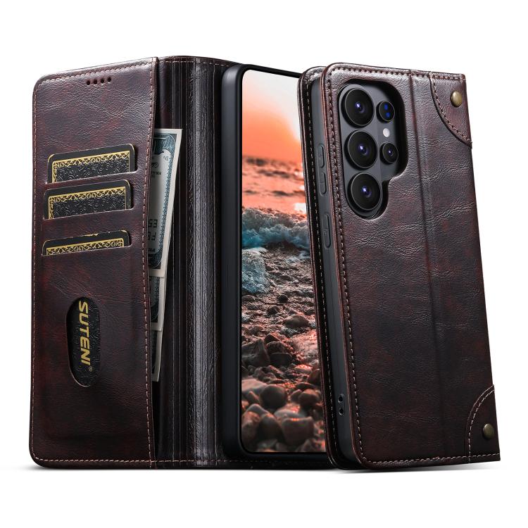 Portafoglio in pelle con fibbia e texture barocca Suteni per cellulare., For Samsung Galaxy S26+ 5G, For Samsug Galaxy S26 Ultra 5G, For Samsug Galaxy S26 5G, For Samsug Galaxy S25 5G, For Samsung Galaxy S25+ 5G, For Samsug Galaxy S25 Ultra 5G
