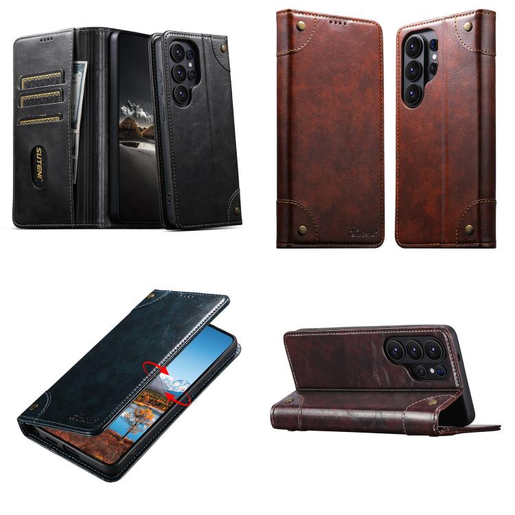 Portafoglio in pelle con fibbia e texture barocca Suteni per cellulare., For Samsung Galaxy S26+ 5G, For Samsug Galaxy S26 Ultra 5G, For Samsug Galaxy S26 5G, For Samsug Galaxy S25 5G, For Samsung Galaxy S25+ 5G, For Samsug Galaxy S25 Ultra 5G