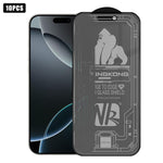10 pezzi Pellicola in vetro temperato satinato per la privacy, antideflagrante, antigraffio, con bordo ad arco 3D, galvanizzata, a schermo intero., For iPhone 17 Pro Max, For iPhone 17 Pro, For iPhone 17, For iPhone Air, For iPhone 16 Pro Max          ...