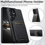Portafoglio per carte in pelle Suteni H02 Litchi con supporto e chiusura a scatto per telefono., For Samsung Galaxy S26+ 5G, For Samsung Galaxy S26 Ultra 5G, For Samsung Galaxy S25+ 5G, For Samsung Galaxy S25 Ultra 5G