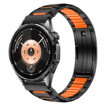 Cinturino per orologio in acciaio inossidabile con inserti in gomma sfaccettata, 22mm