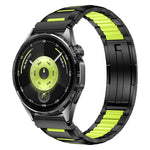 Cinturino per orologio in acciaio inossidabile con inserti in gomma sfaccettata, 22mm