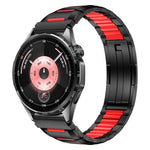 Cinturino per orologio in acciaio inossidabile con inserti in gomma sfaccettata, 22mm
