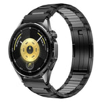 Cinturino per orologio in acciaio inossidabile con inserti in gomma sfaccettata, 22mm