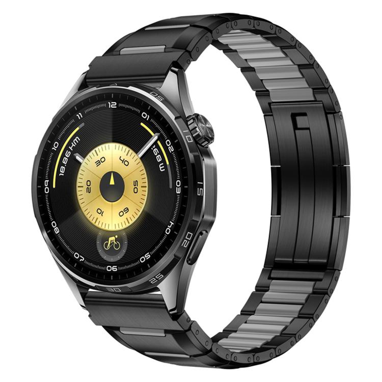 Cinturino per orologio in acciaio inossidabile con inserti in gomma sfaccettata, 22mm