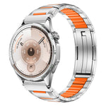 Cinturino per orologio in acciaio inossidabile con inserti in gomma sfaccettata, 22mm
