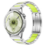 Cinturino per orologio in acciaio inossidabile con inserti in gomma sfaccettata, 22mm