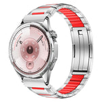 Cinturino per orologio in acciaio inossidabile con inserti in gomma sfaccettata, 22mm