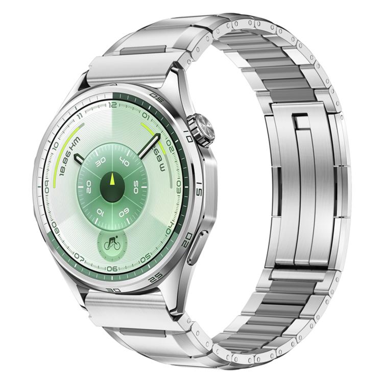 Cinturino per orologio in acciaio inossidabile con inserti in gomma sfaccettata, 22mm