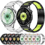 Cinturino per orologio in acciaio inossidabile con inserti in gomma sfaccettata, 22mm