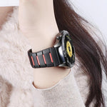 Cinturino per orologio in acciaio inossidabile con inserti in gomma sfaccettata, 22mm