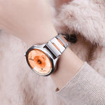 Cinturino per orologio in acciaio inossidabile con inserti in gomma sfaccettata, 22mm