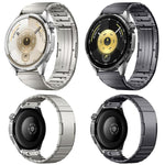 Cinturino per orologio in titanio con chiusura a farfalla a pulsante e una perlina, 22mm