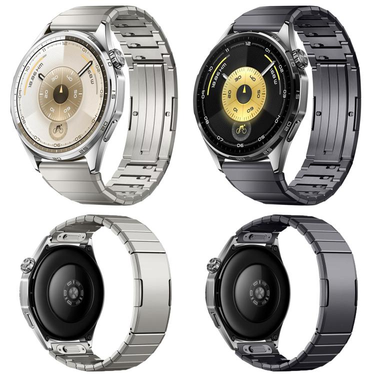 Cinturino per orologio in titanio con chiusura a farfalla a pulsante e una perlina, 22mm