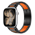 Cinturino per orologio in acciaio inossidabile con inserti in gomma sfaccettata, For Apple Watch 46mm / 49mm / 45mm / 44mm, For Apple Watch 42mm / 41mm / 40mm / 38mm