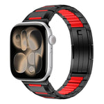 Cinturino per orologio in acciaio inossidabile con inserti in gomma sfaccettata, For Apple Watch 46mm / 49mm / 45mm / 44mm, For Apple Watch 42mm / 41mm / 40mm / 38mm