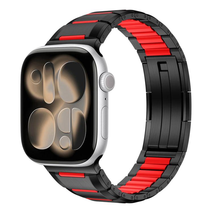 Cinturino per orologio in acciaio inossidabile con inserti in gomma sfaccettata, For Apple Watch 46mm / 49mm / 45mm / 44mm, For Apple Watch 42mm / 41mm / 40mm / 38mm