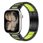 Cinturino per orologio in acciaio inossidabile con inserti in gomma sfaccettata, For Apple Watch 46mm / 49mm / 45mm / 44mm, For Apple Watch 42mm / 41mm / 40mm / 38mm