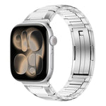 Cinturino per orologio in acciaio inossidabile con inserti in gomma sfaccettata, For Apple Watch 46mm / 49mm / 45mm / 44mm, For Apple Watch 42mm / 41mm / 40mm / 38mm