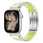 Cinturino per orologio in acciaio inossidabile con inserti in gomma sfaccettata, For Apple Watch 46mm / 49mm / 45mm / 44mm, For Apple Watch 42mm / 41mm / 40mm / 38mm