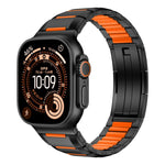 Cinturino per orologio in acciaio inossidabile con inserti in gomma sfaccettata, For Apple Watch 46mm / 49mm / 45mm / 44mm, For Apple Watch 42mm / 41mm / 40mm / 38mm
