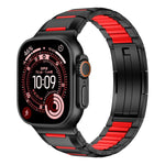 Cinturino per orologio in acciaio inossidabile con inserti in gomma sfaccettata, For Apple Watch 46mm / 49mm / 45mm / 44mm, For Apple Watch 42mm / 41mm / 40mm / 38mm