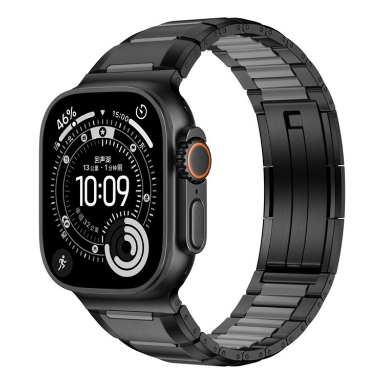 Cinturino per orologio in acciaio inossidabile con inserti in gomma sfaccettata, For Apple Watch 46mm / 49mm / 45mm / 44mm, For Apple Watch 42mm / 41mm / 40mm / 38mm