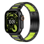 Cinturino per orologio in acciaio inossidabile con inserti in gomma sfaccettata, For Apple Watch 46mm / 49mm / 45mm / 44mm, For Apple Watch 42mm / 41mm / 40mm / 38mm