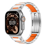 Cinturino per orologio in acciaio inossidabile con inserti in gomma sfaccettata, For Apple Watch 46mm / 49mm / 45mm / 44mm, For Apple Watch 42mm / 41mm / 40mm / 38mm