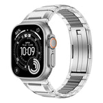 Cinturino per orologio in acciaio inossidabile con inserti in gomma sfaccettata, For Apple Watch 46mm / 49mm / 45mm / 44mm, For Apple Watch 42mm / 41mm / 40mm / 38mm