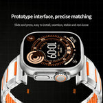 Cinturino per orologio in acciaio inossidabile con inserti in gomma sfaccettata, For Apple Watch 46mm / 49mm / 45mm / 44mm, For Apple Watch 42mm / 41mm / 40mm / 38mm