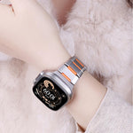 Cinturino per orologio in acciaio inossidabile con inserti in gomma sfaccettata, For Apple Watch 46mm / 49mm / 45mm / 44mm, For Apple Watch 42mm / 41mm / 40mm / 38mm
