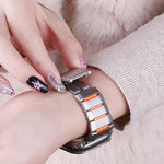 Cinturino per orologio in acciaio inossidabile con inserti in gomma sfaccettata, For Apple Watch 46mm / 49mm / 45mm / 44mm, For Apple Watch 42mm / 41mm / 40mm / 38mm