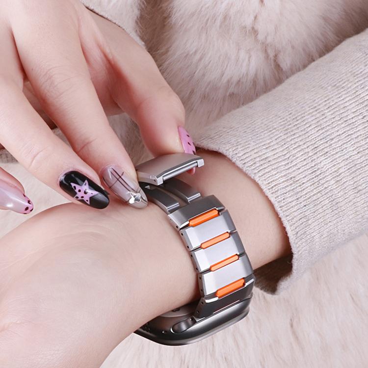 Cinturino per orologio in acciaio inossidabile con inserti in gomma sfaccettata, For Apple Watch 46mm / 49mm / 45mm / 44mm, For Apple Watch 42mm / 41mm / 40mm / 38mm