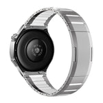 Cinturino per orologio curvo bicolore in acciaio inossidabile con chiusura a sgancio laterale, 22mm