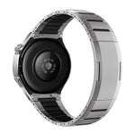 Cinturino per orologio curvo bicolore in acciaio inossidabile con chiusura a sgancio laterale, 22mm