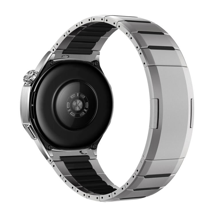 Cinturino per orologio curvo bicolore in acciaio inossidabile con chiusura a sgancio laterale, 22mm