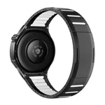 Cinturino per orologio curvo bicolore in acciaio inossidabile con chiusura a sgancio laterale, 22mm