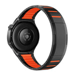 Cinturino per orologio curvo bicolore in acciaio inossidabile con chiusura a sgancio laterale, 22mm