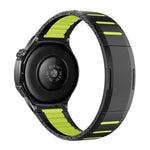 Cinturino per orologio curvo bicolore in acciaio inossidabile con chiusura a sgancio laterale, 22mm