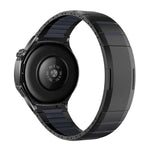 Cinturino per orologio curvo bicolore in acciaio inossidabile con chiusura a sgancio laterale, 22mm