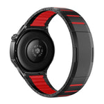Cinturino per orologio curvo bicolore in acciaio inossidabile con chiusura a sgancio laterale, 22mm