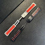 Cinturino per orologio curvo bicolore in acciaio inossidabile con chiusura a sgancio laterale, 22mm