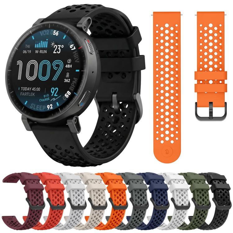 Cinturino per orologio sportivo in silicone traspirante e perforato, For Amazfit Active Max