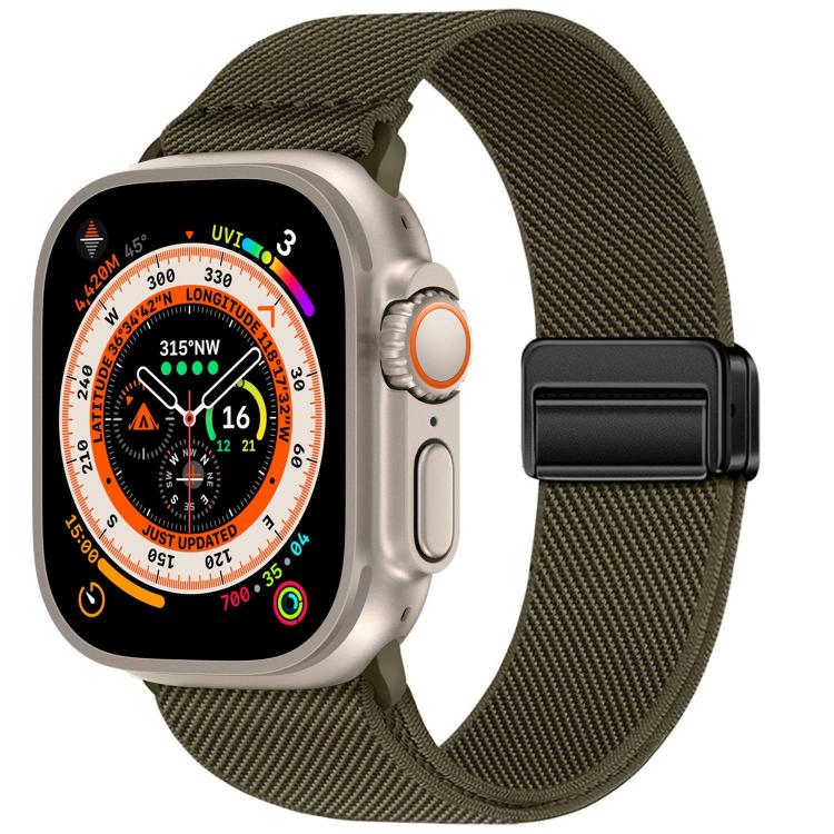 Cinturino elastico in nylon con doppia fibbia magnetica., For Apple Watch 49mm / 46mm / 45mm / 44mm