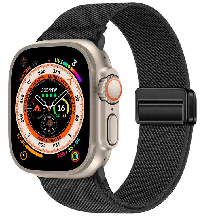 Cinturino elastico in nylon con doppia fibbia magnetica., For Apple Watch 49mm / 46mm / 45mm / 44mm