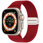 Cinturino elastico in nylon con doppia fibbia magnetica., For Apple Watch 49mm / 46mm / 45mm / 44mm