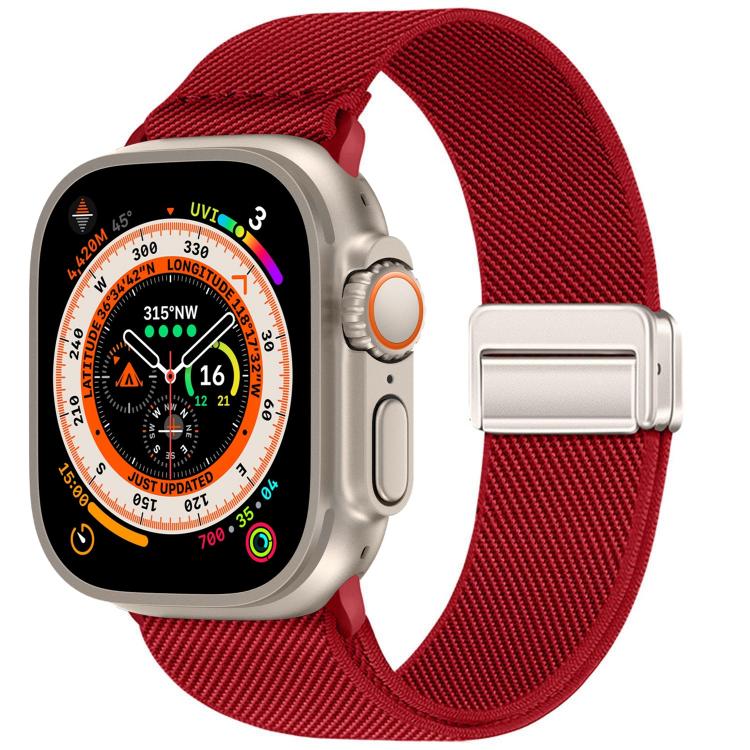 Cinturino elastico in nylon con doppia fibbia magnetica., For Apple Watch 49mm / 46mm / 45mm / 44mm